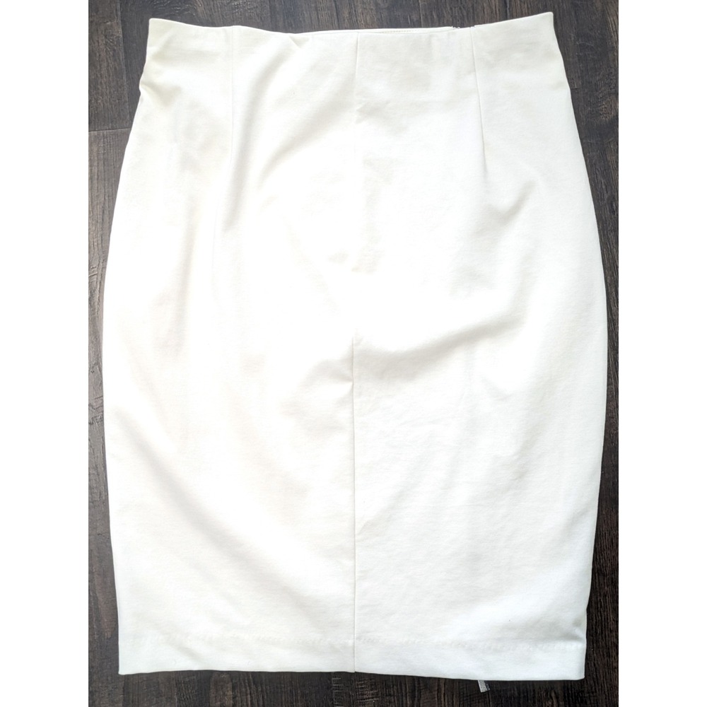 Jennifer Lopez White Asymmetrical Zip Pencil Skirt Womens 14 Stretch Lined - Picture 2 of 6